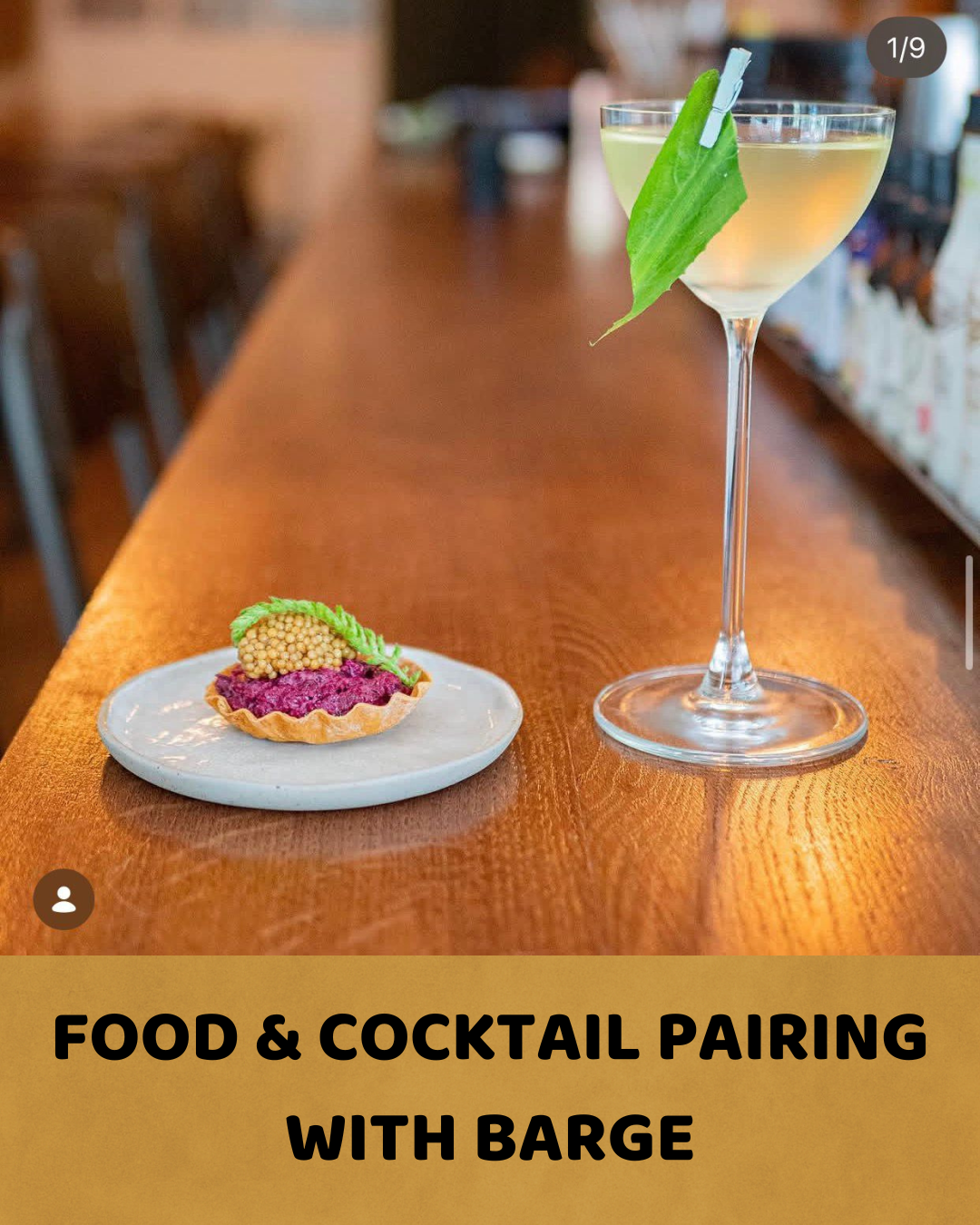Food & Cocktail Pairing with Barge